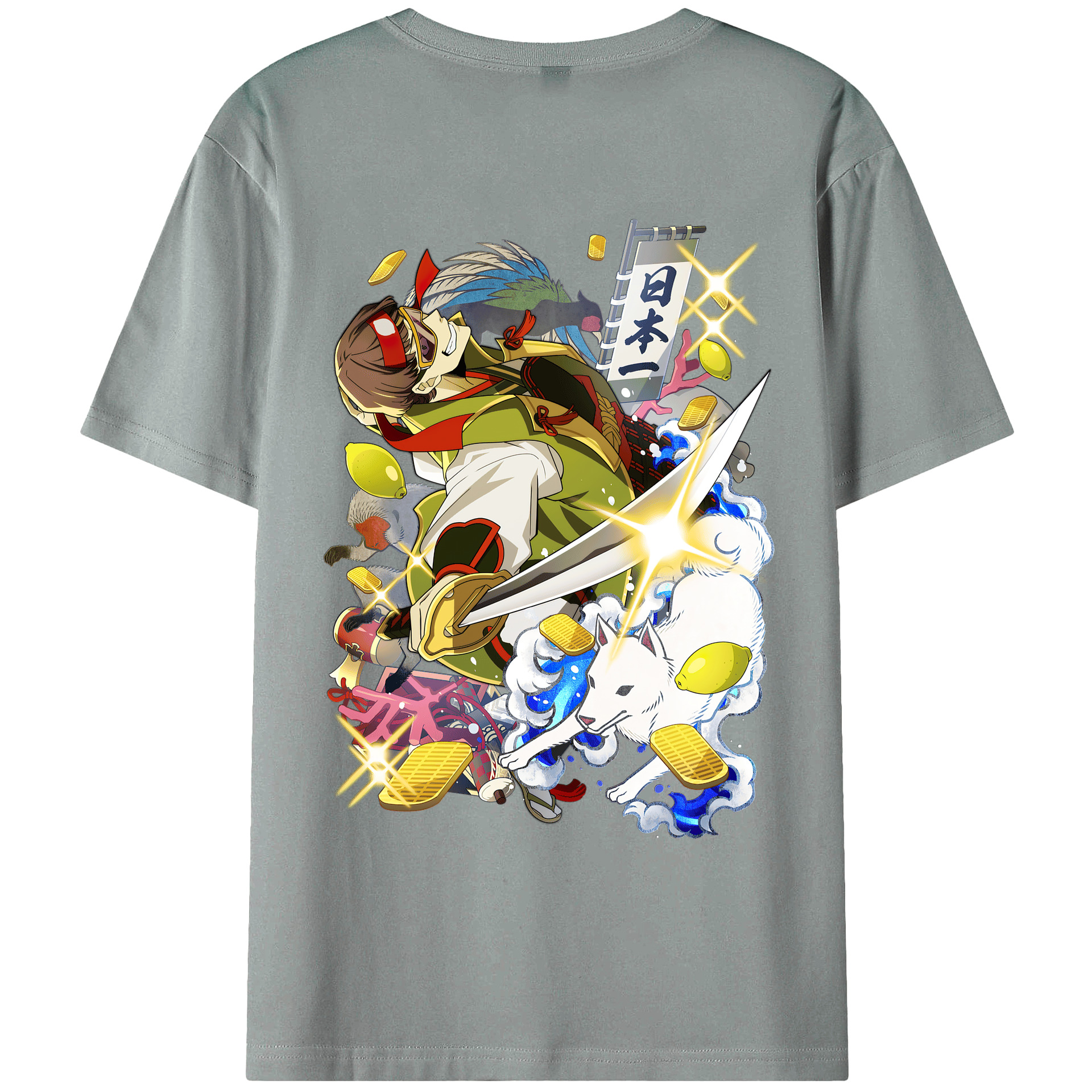 （画像用） 文豪ストレイドッグス Bungo Stray Dogs 綿100％ メンズ半袖Tシャツ（バックプリント） 通気性